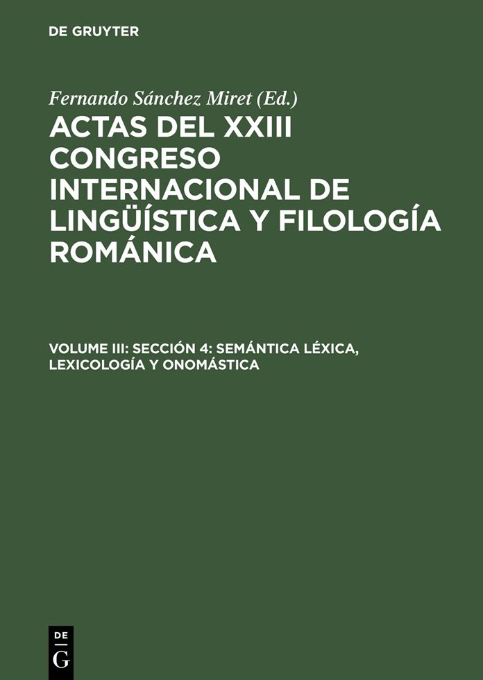 Seccion 4: Semantica lexica, lexicologia y onomastica