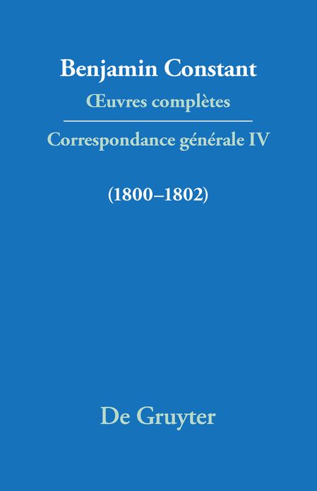 Correspondance 1800-1802