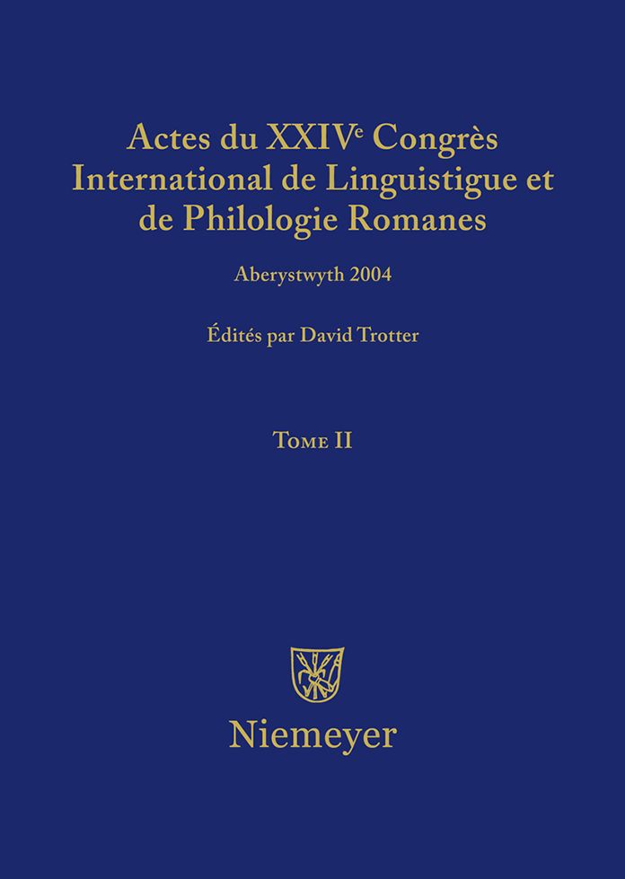 Actes du XXIV Congres International de Linguistique et de Philologie Romanes. Tome II