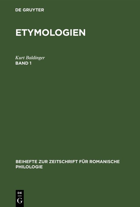 Etymologien: Untersuchungen Zu FEW 21-23