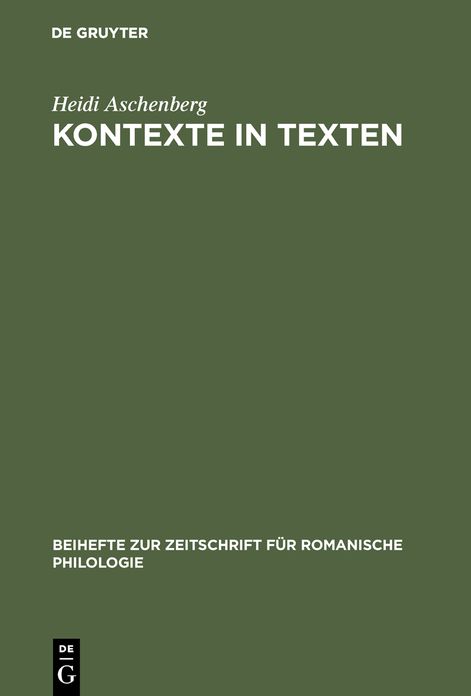 Kontexte in Texten: Umfeldtheorie und literarischer Situationsaufbau