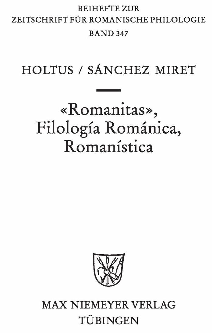 Romanitas - Filologia Romanica - Romanistica