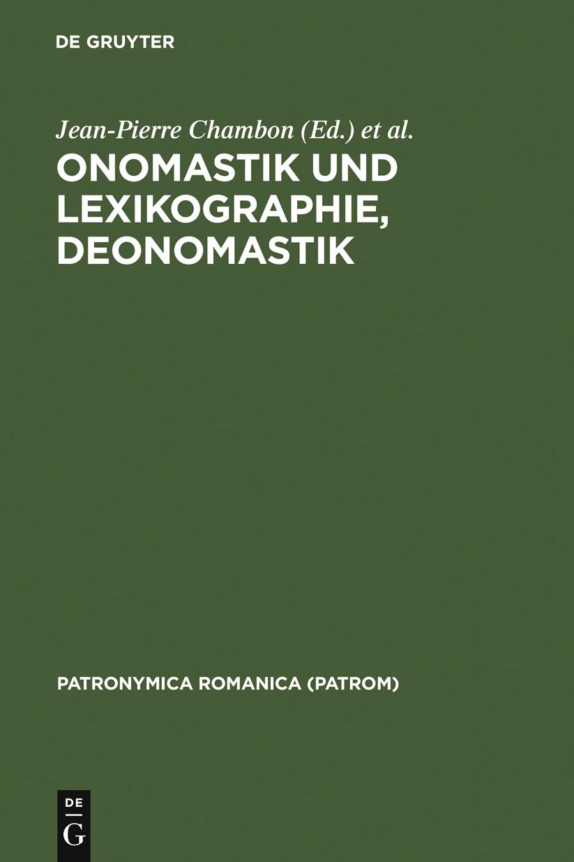 Onomastik und Lexikographie, Deonomastik