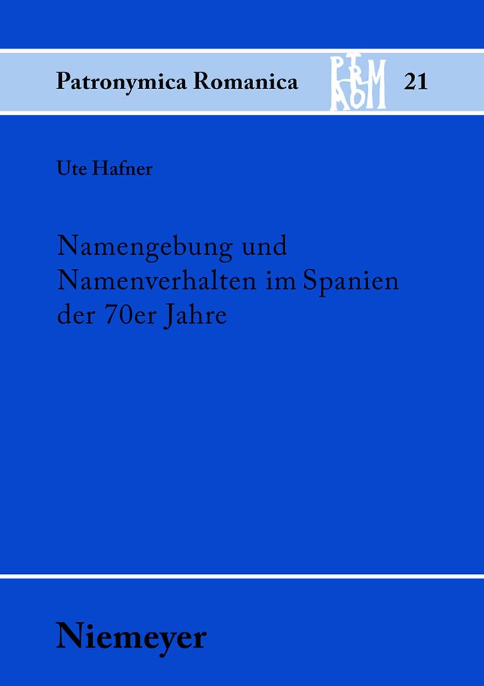Namengebung und Namenverhalten im Spanien der 70er Jahre