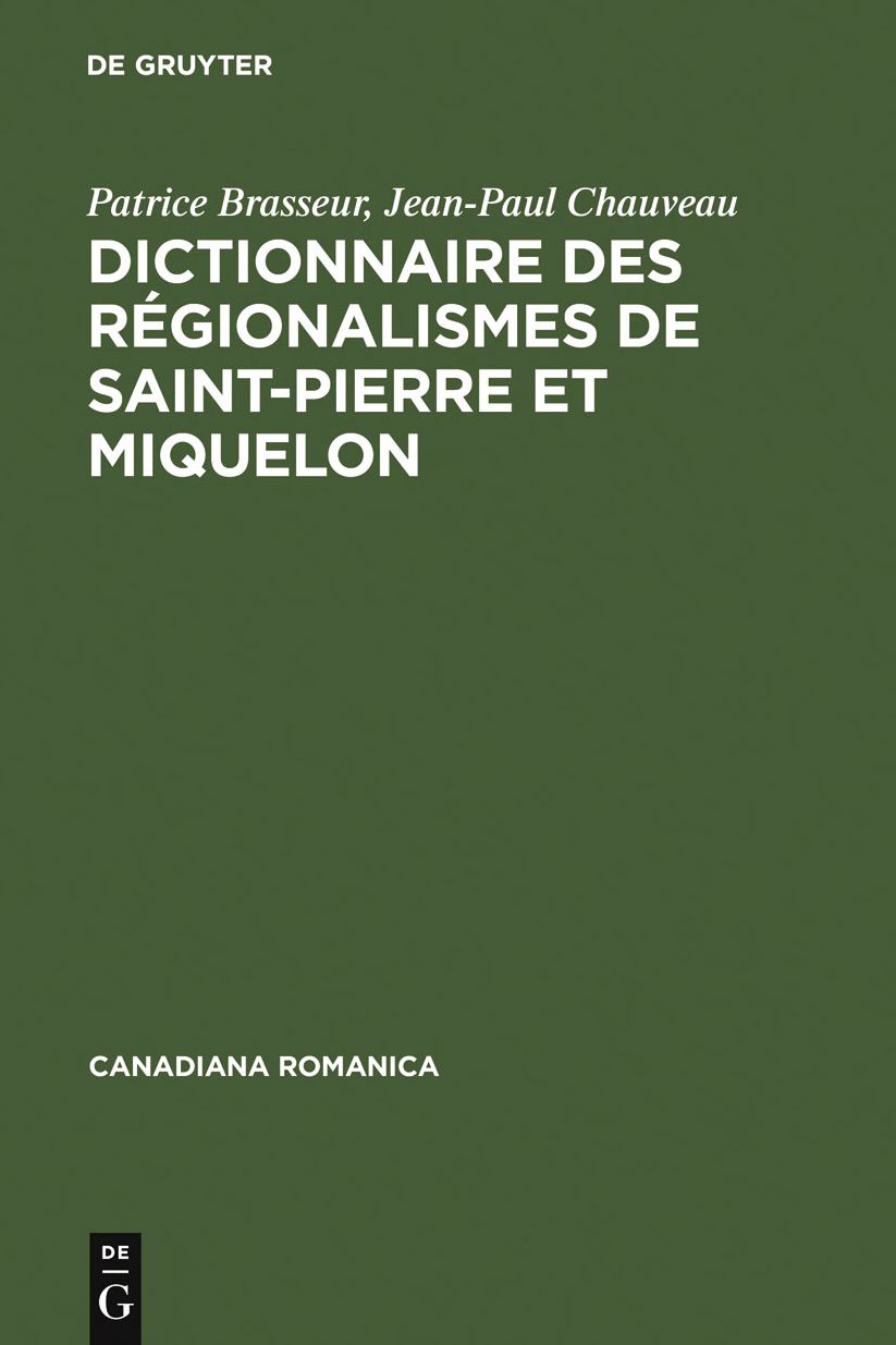 Dictionnaire des regionalismes de Saint-Pierre et Miquelon