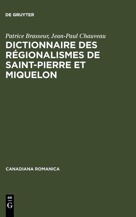 Dictionnaire des regionalismes de Saint-Pierre et Miquelon
