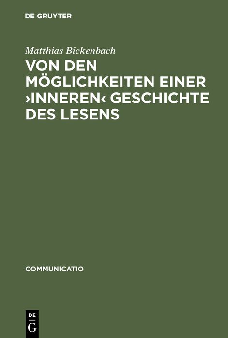 Von den Moglichkeiten einer 'inneren' Geschichte des Lesens