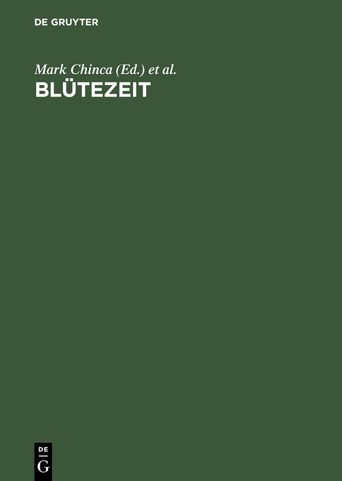 Blutezeit: Festschrift fur L. Peter Johnson zum 70. Geburtstag