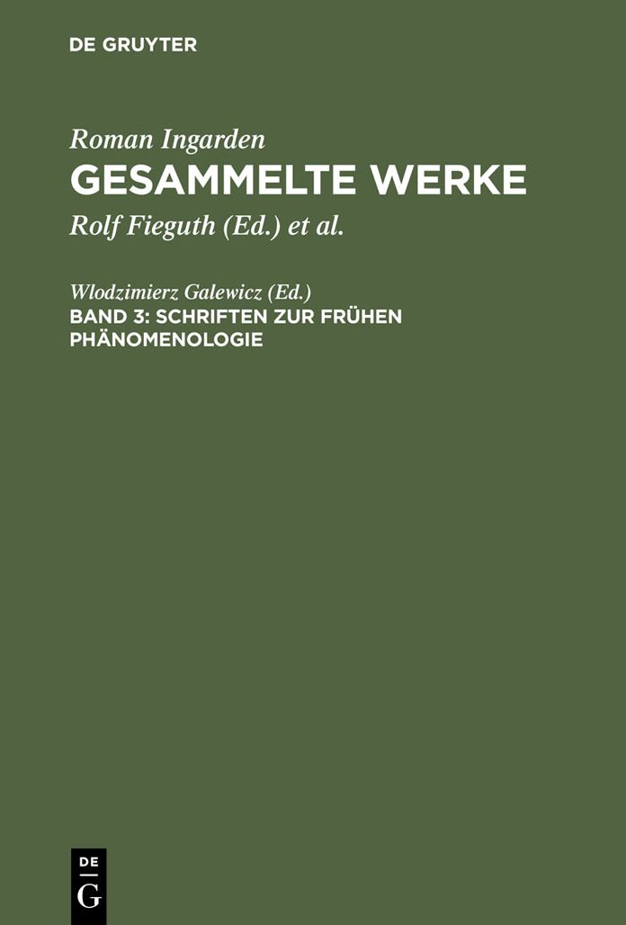 Schriften zur fruhen Phanomenologie