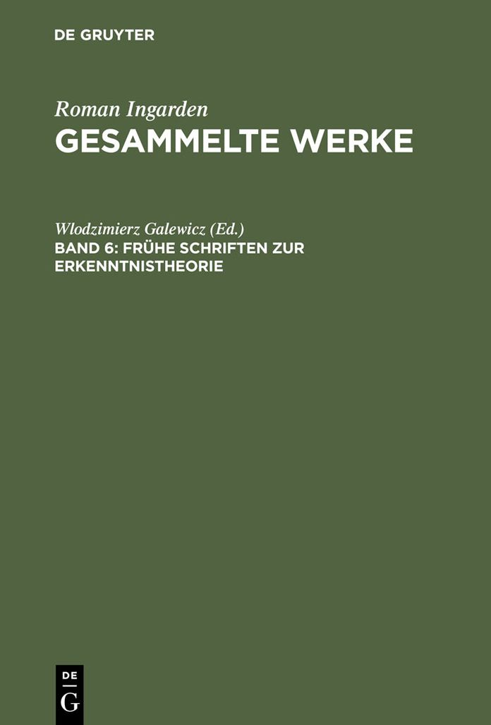 Fruhe Schriften zur Erkenntnistheorie