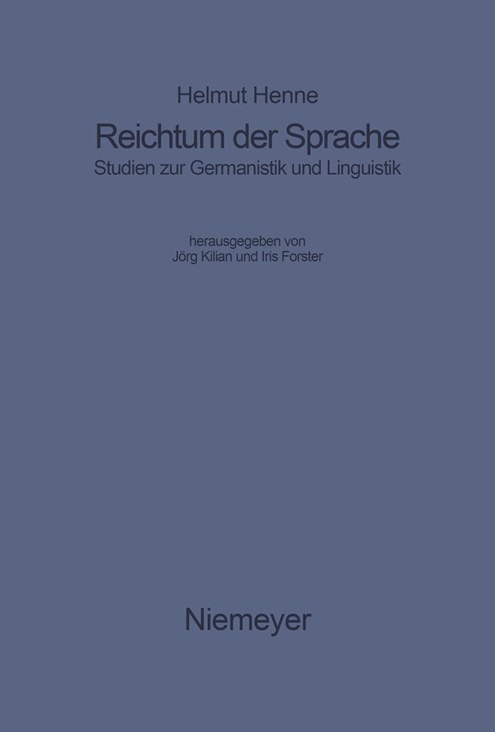 Reichtum der Sprache: Studien zur Germanistik und Linguistik