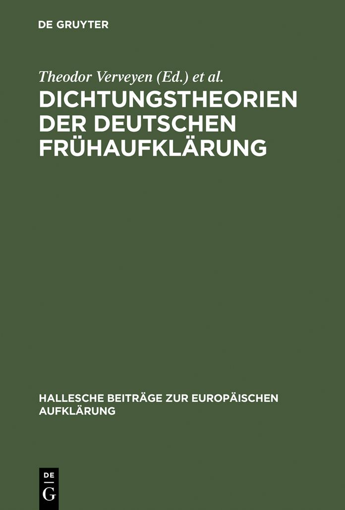 Dichtungstheorien der deutschen Fruhaufklarung