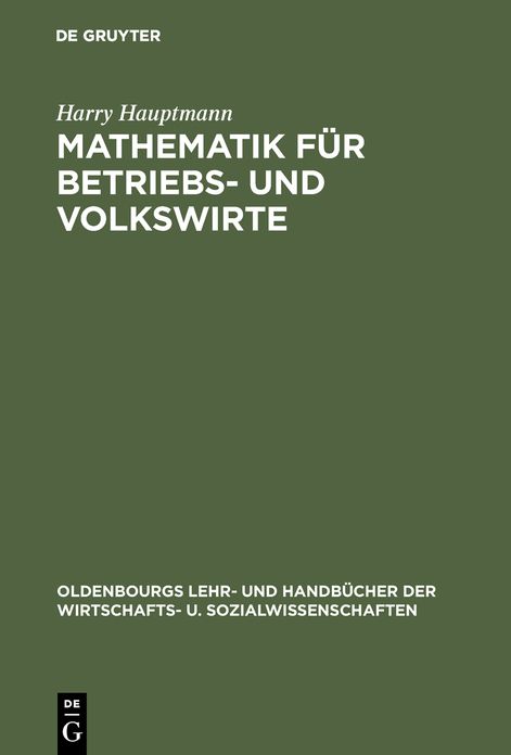Mathematik fur Betriebs- und Volkswirte