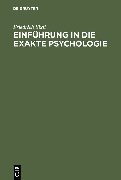 Einführung in die Exakte Psychologie