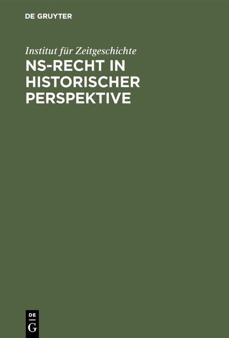 NS-Recht in Historischer Perspektive