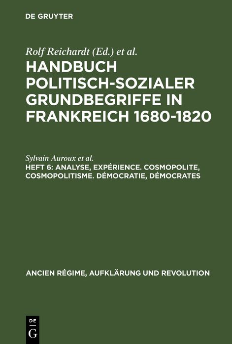 Analyse, Experience. Cosmopolite, Cosmopolitisme. Democratie, Democrates
