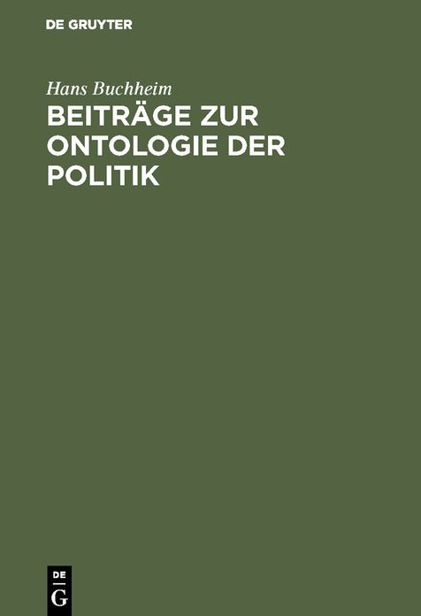 Beitrage zur Ontologie der Politik
