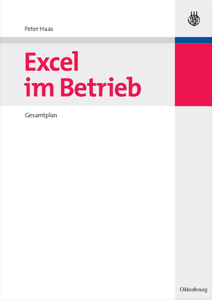 Excel im Betrieb: Gesamtplan