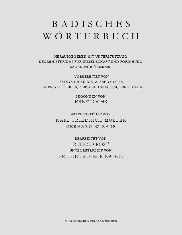 Badisches Worterbuch, Band IV, N-Sch