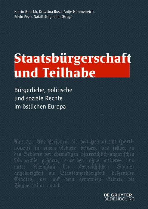 Staatsburgerschaft und Teilhabe: Burgerliche, politische und soziale Rechte im ostlichen Europa