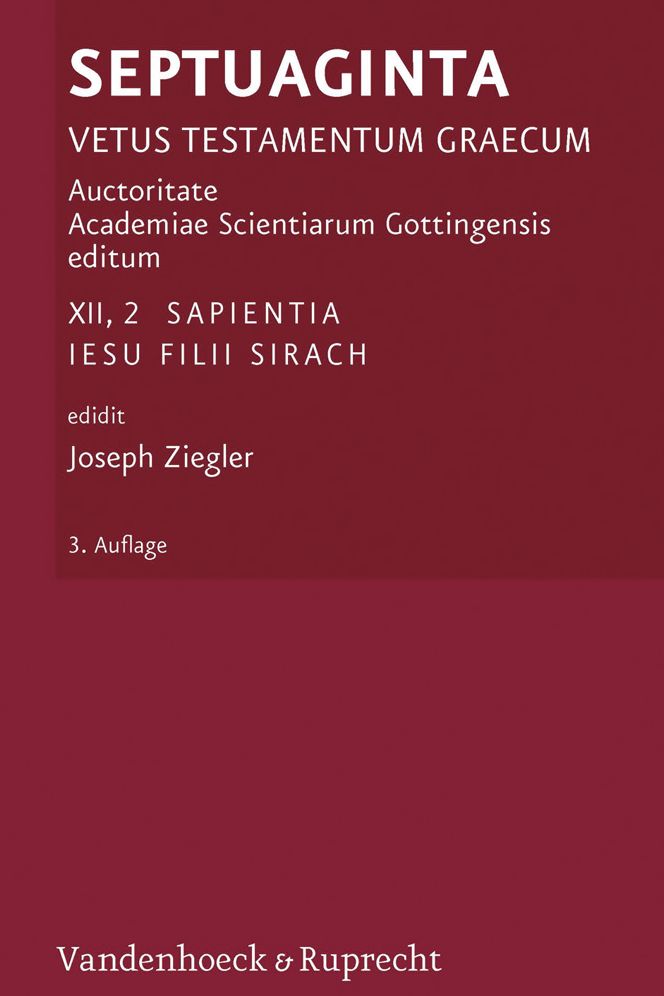 Septuaginta. Vetus Testamentum Graecum: Band 12,2: Sapientia Jesu filii Sirach