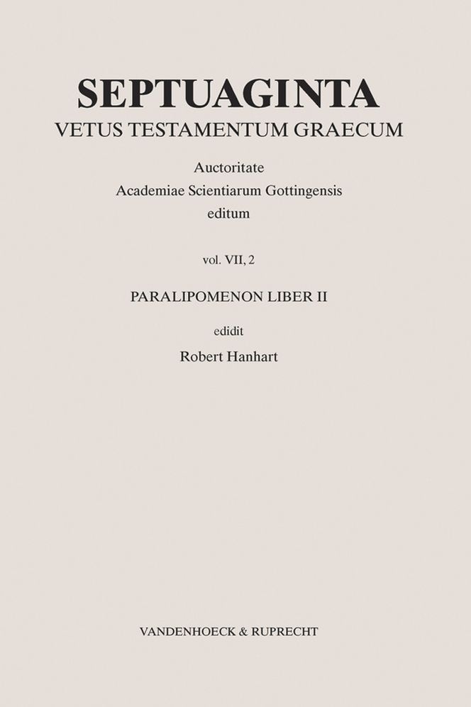 Septuaginta. Band 7,2: Paralipomenon liber II