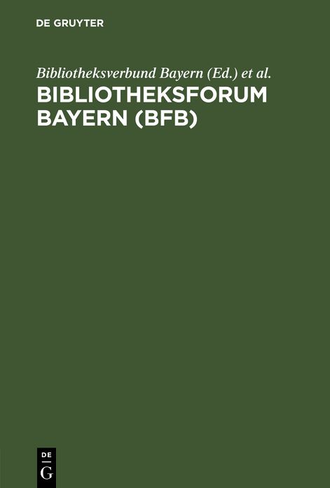Bibliotheksforum Bayern (BFB): 25 Jahresregister