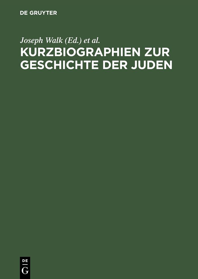 Kurzbiographien zur Geschichte der Juden: 1918-1945