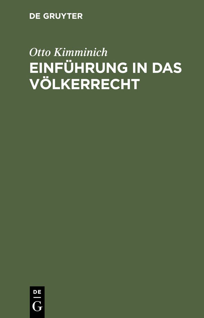 Einfuhrung in das Volkerrecht
