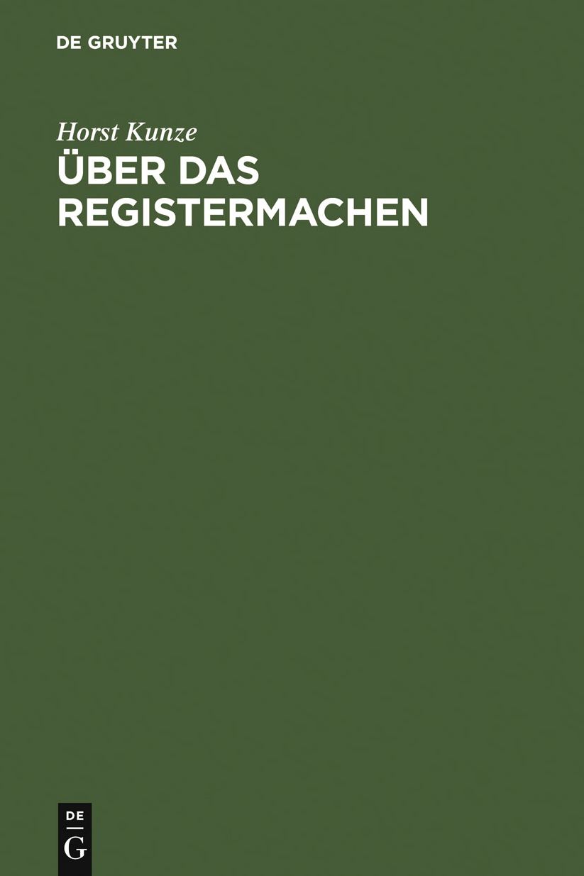 Uber das Registermachen