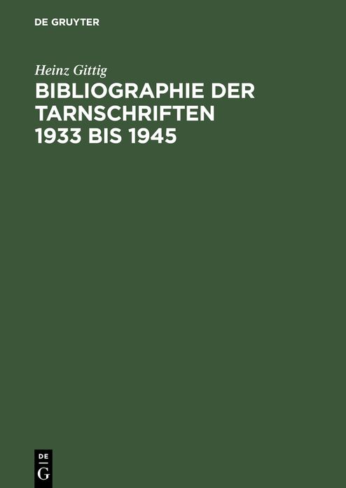 Bibliographie der Tamschriften 1933-1945