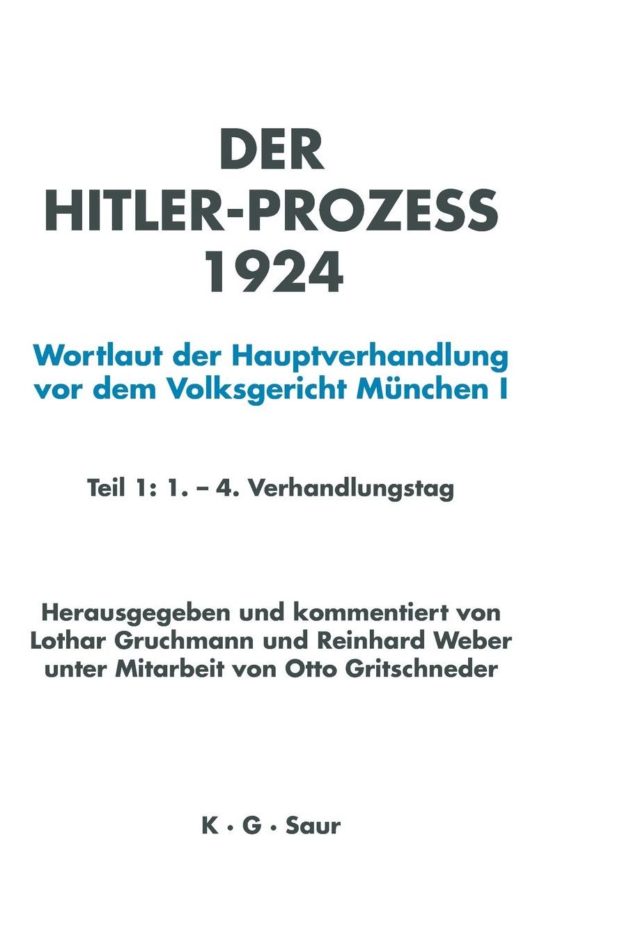 HITLER-PROZEss 1924 TL.1
