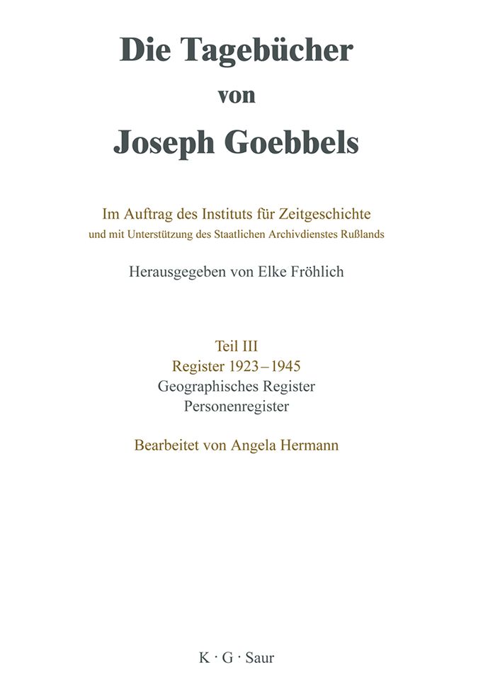 Geographisches Register und Personenregister