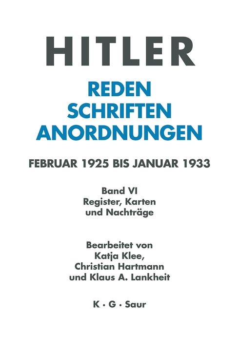 Register, Karten und Nachtrage