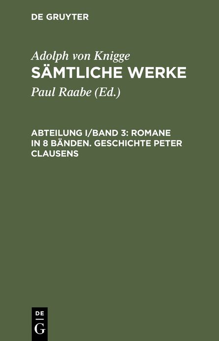 Romane in 8 Bänden. Geschichte Peter Clausens