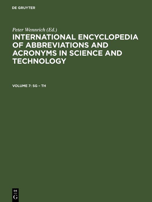 International Encyclopedia of Abbreviations and Acronyms in Science and Technology