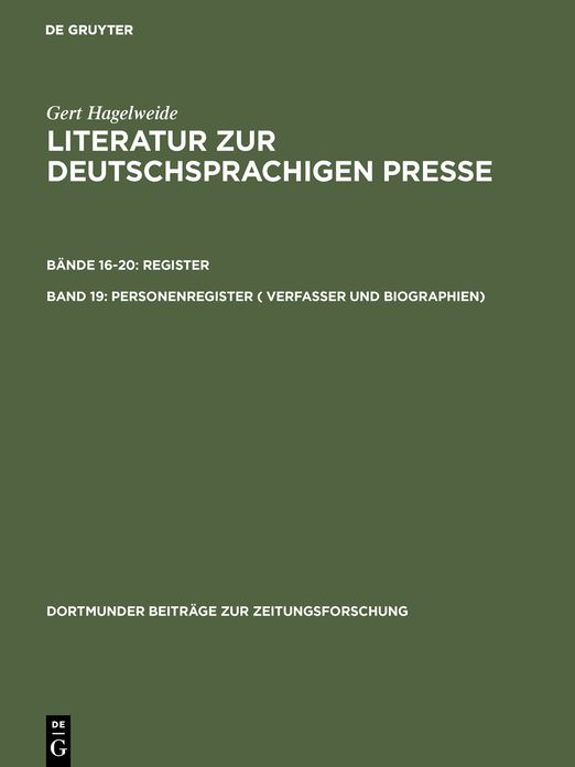 Personenregister ( Verfasser und Biographien): S - Z