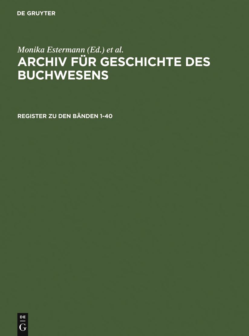Register zu den Banden 1-40