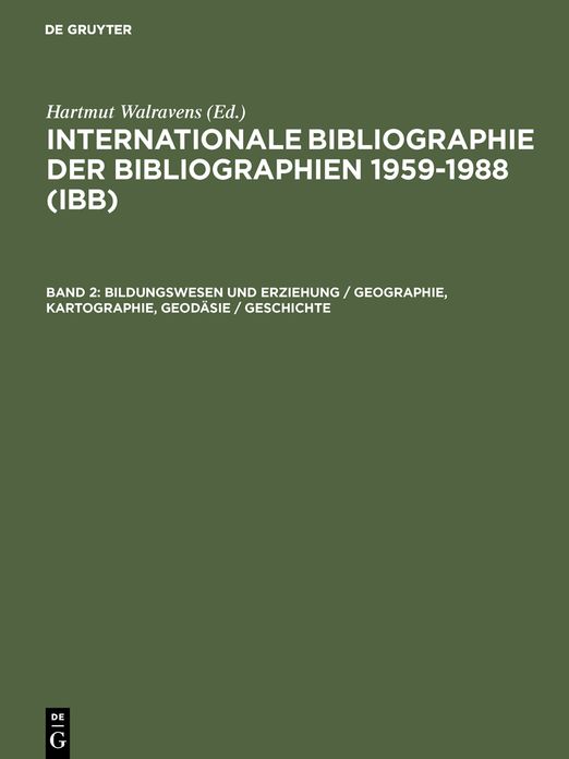 Bildungswesen Und Erziehung / Geographie, Kartographie, Geodasie / Geschichte