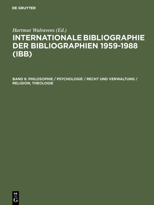 Philosophie / Psychologie / Recht Und Verwaltung / Religion, Theologie