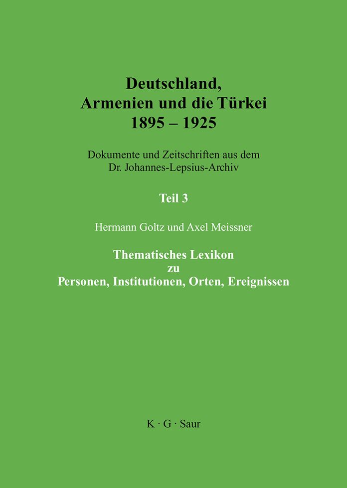 Thematisches Lexikon zu Personen, Institutionen, Orten, Ereignissen