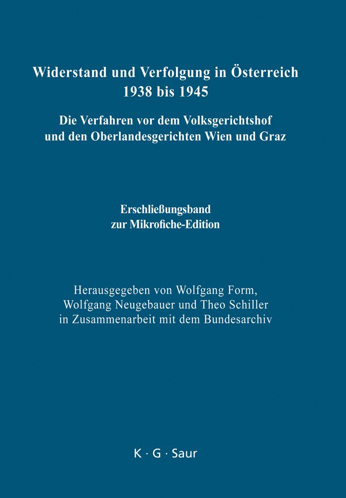 Erschliessungsband zur Mikrofiche-Edition
