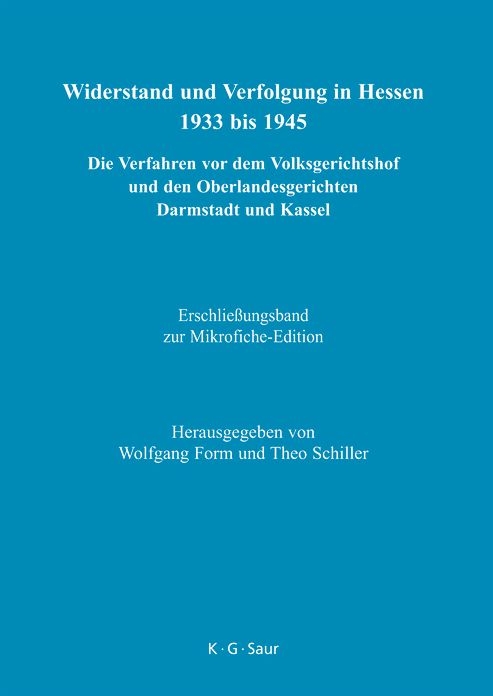 Erschliessungsband zur Mikrofiche-Edition