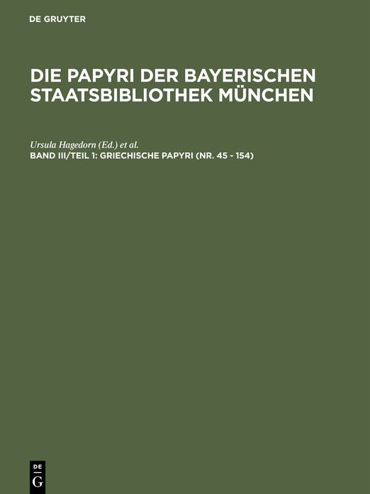 Griechische Papyri (Nr. 45 - 154): Griechische Urkundenpapyri
