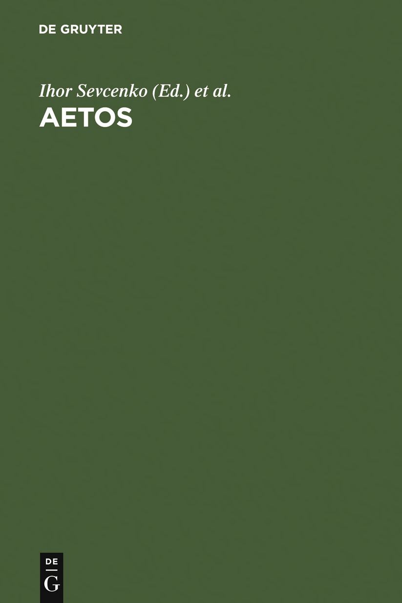 AETOS: Studies in Honour of Cyril Mango presented to him on April 14, 1998