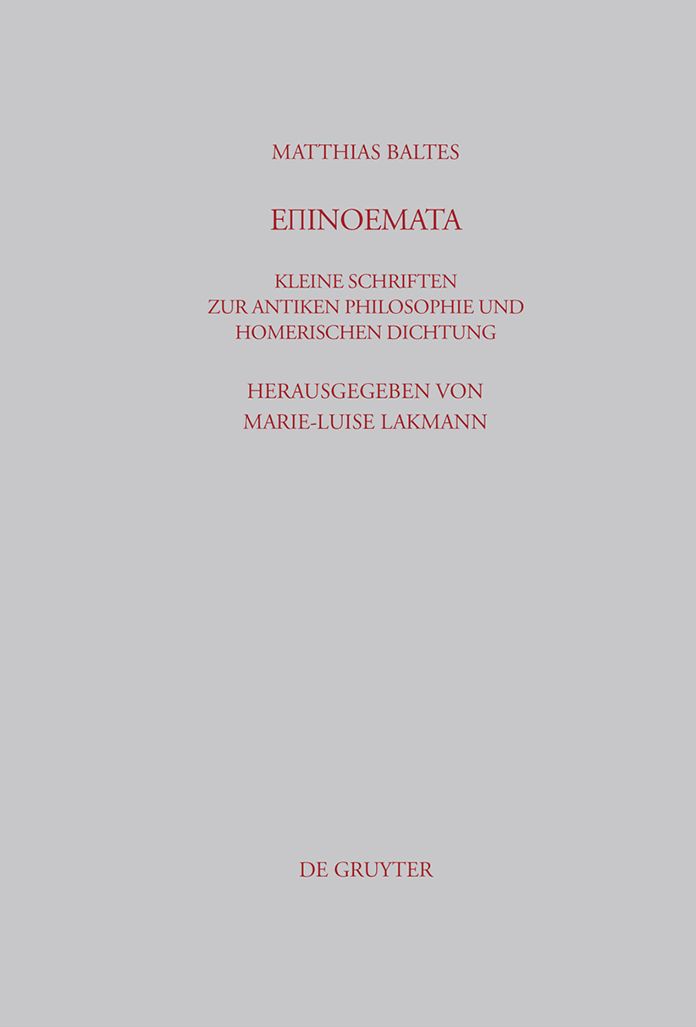 Epinoemata: Kleine Schriften zur antiken Philosophie und homerischen Dichtung