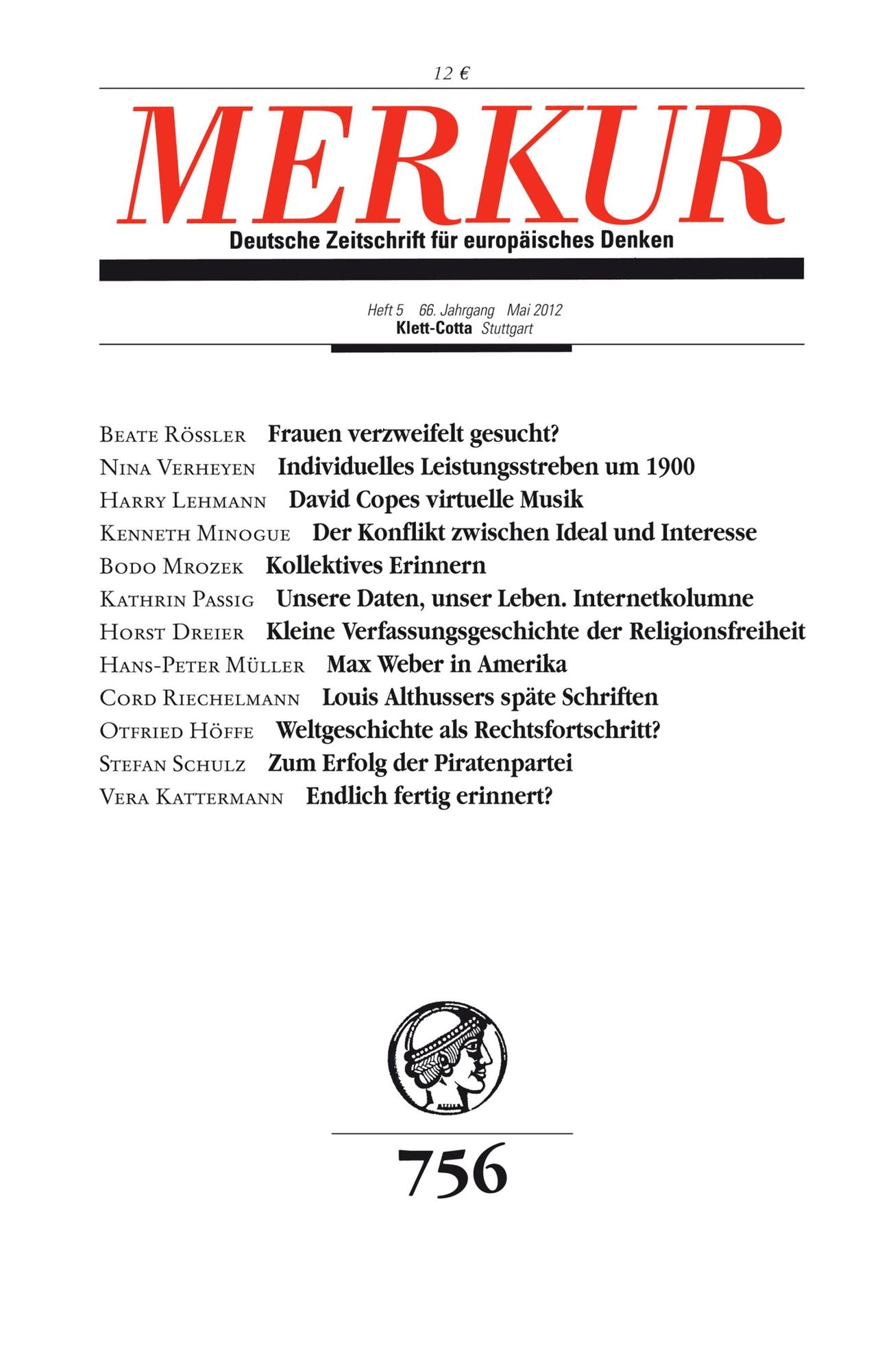 MERKUR Deutsche Zeitschrift für europäisches Denken: Heft 05 / Mai 2012