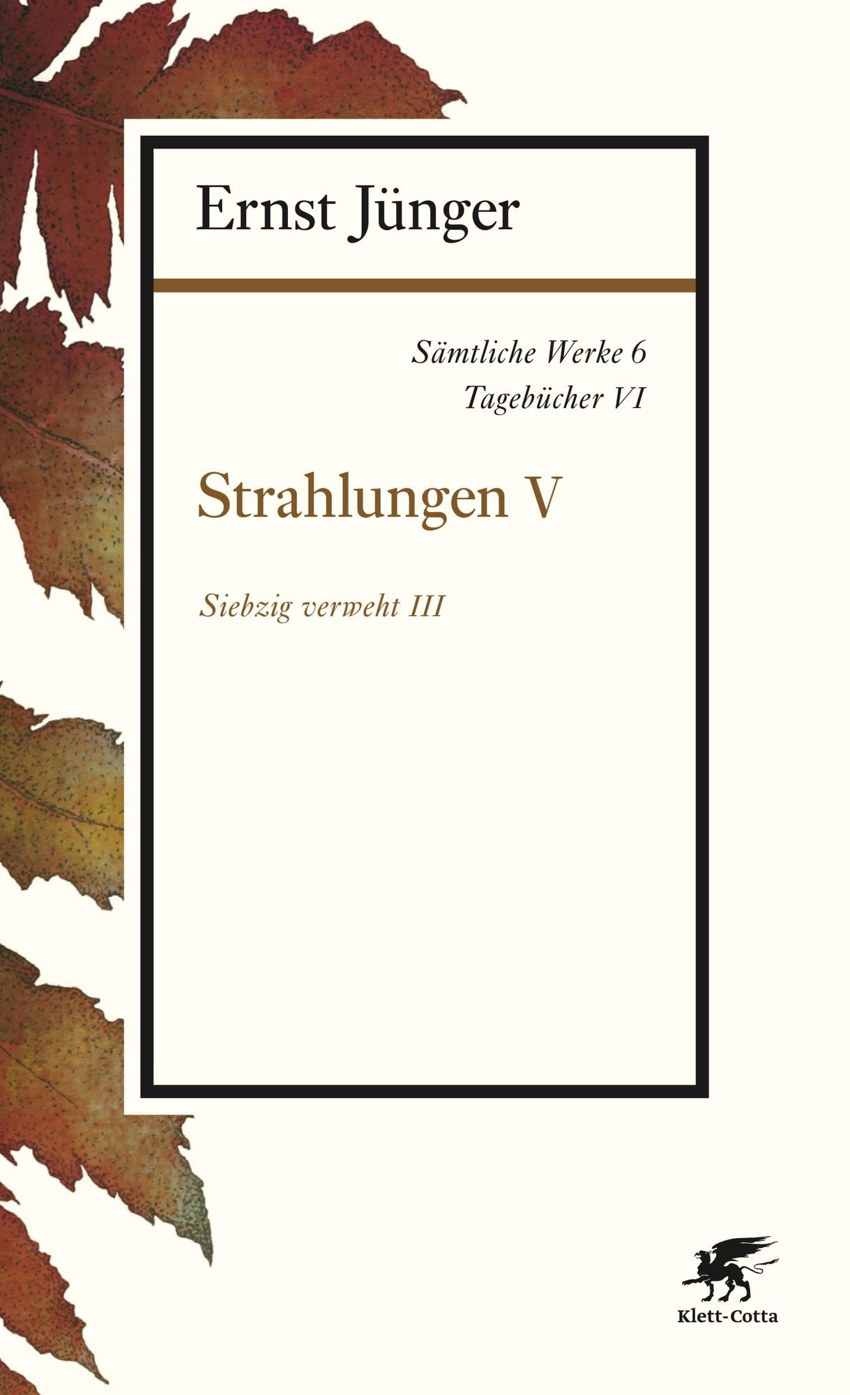 Sämtliche Werke - Band 6: Tagebücher VI: Strahlungen V