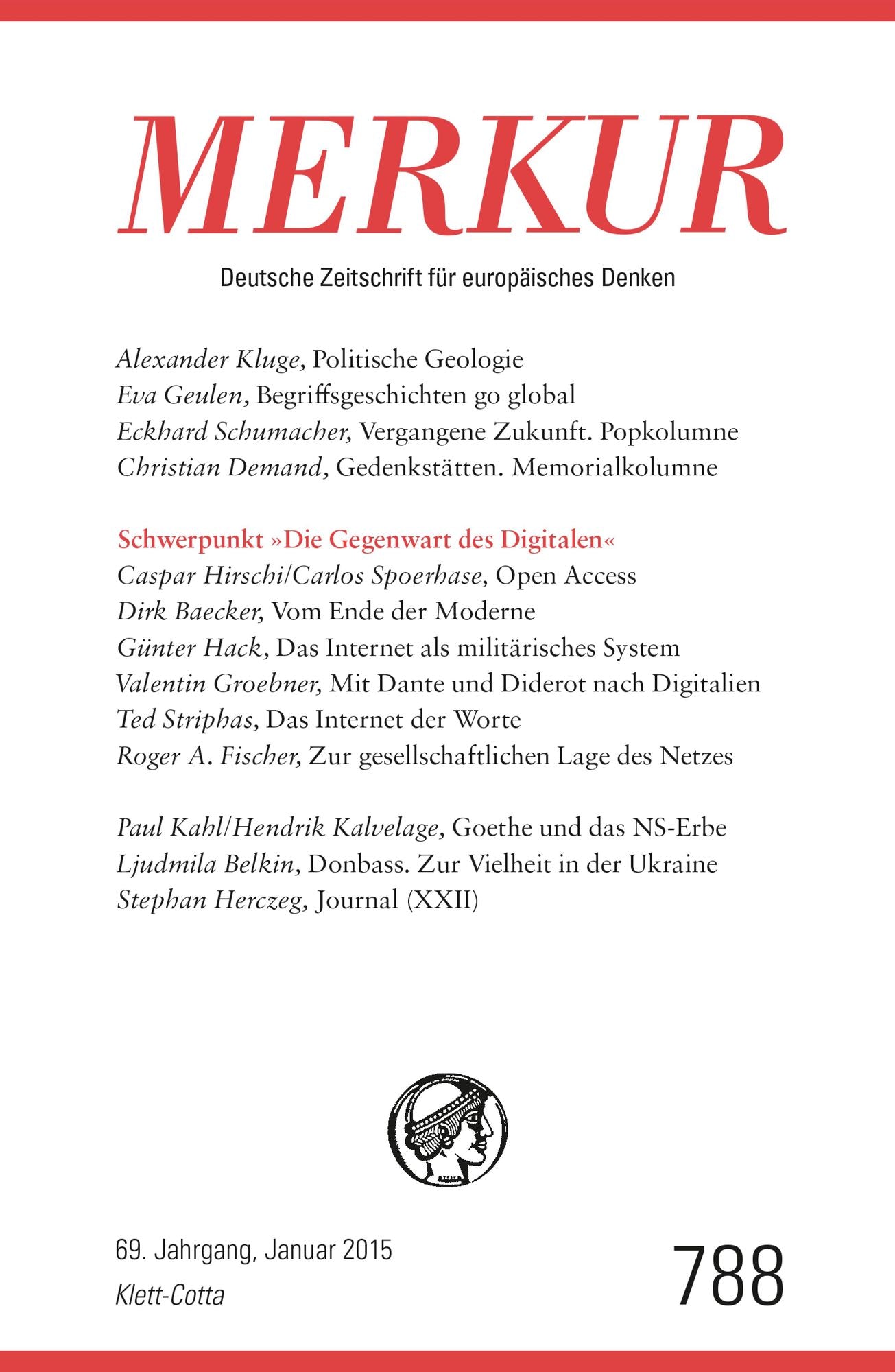 MERKUR Deutsche Zeitschrift für europäisches Denken: Heft 12 / Dezember 2014
