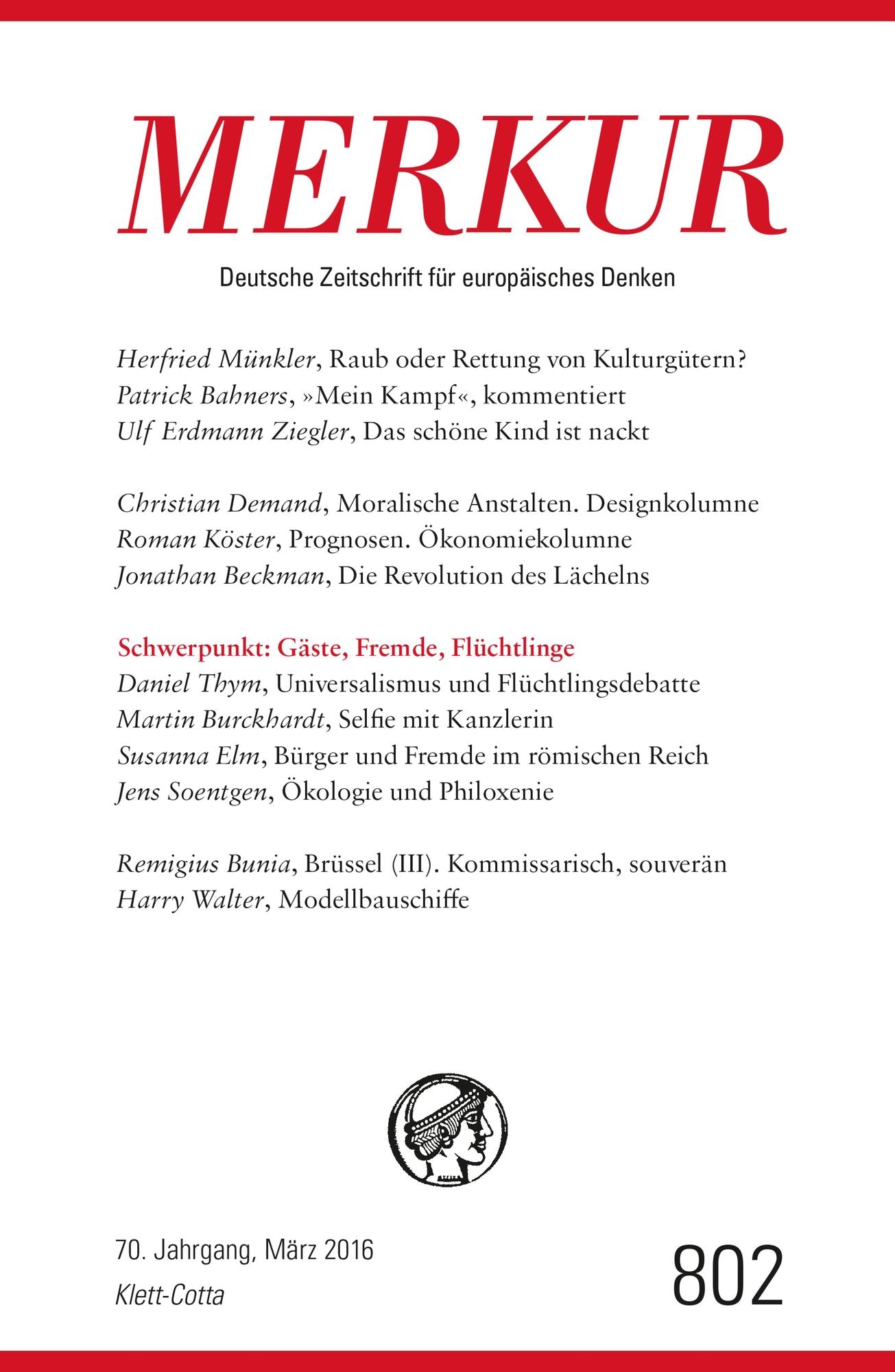 MERKUR Deutsche Zeitschrift für europäisches Denken - 2016-03: Heft 3 / März 2016